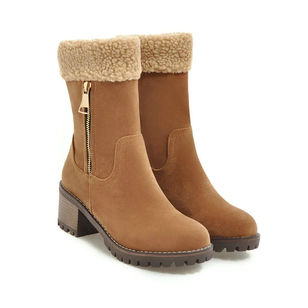 Men's ankle-high snow boots in four colours with thick lining and rubber soles