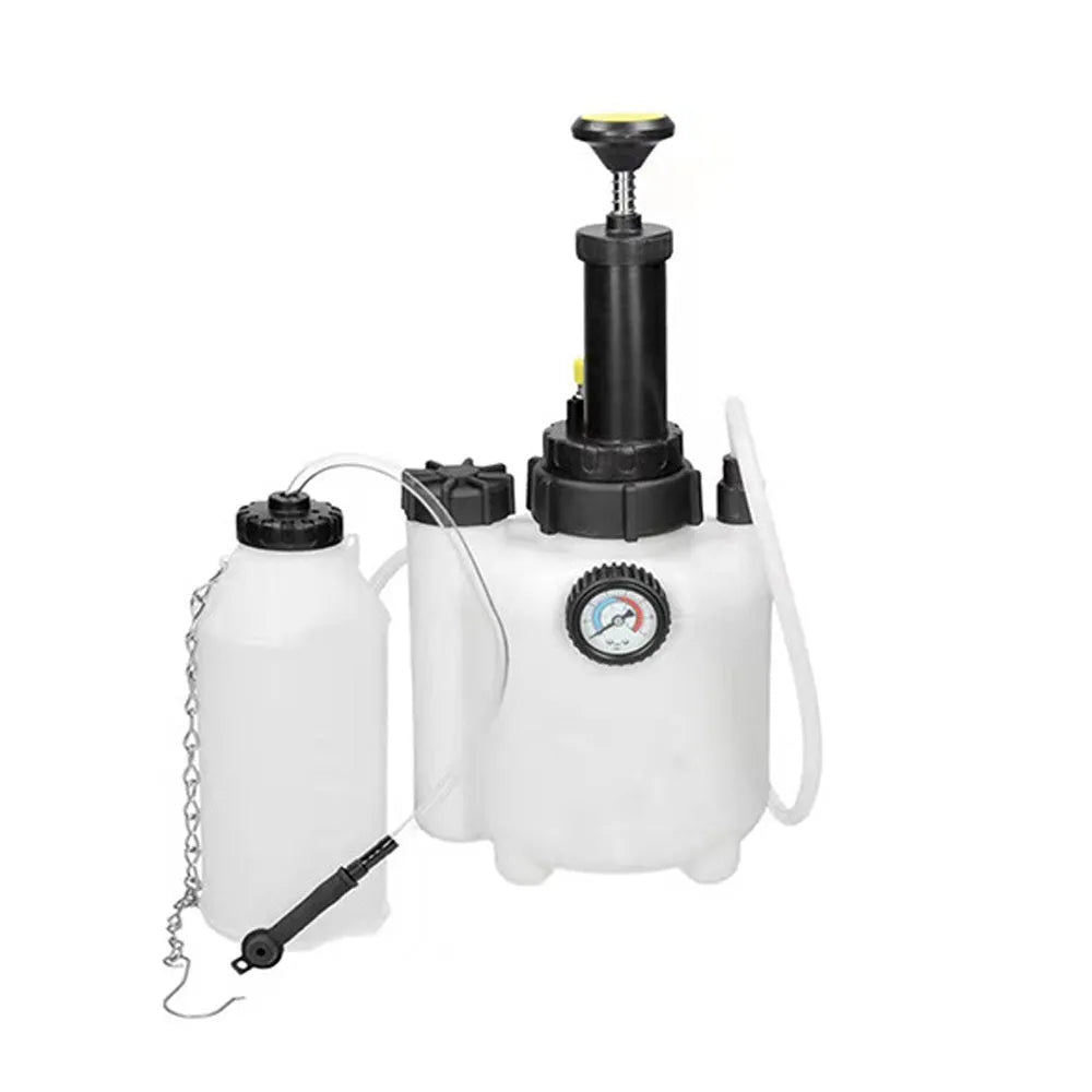 White 3-litre brake oil tank tool with copper tank and iron handle for automotive brake fluid changing