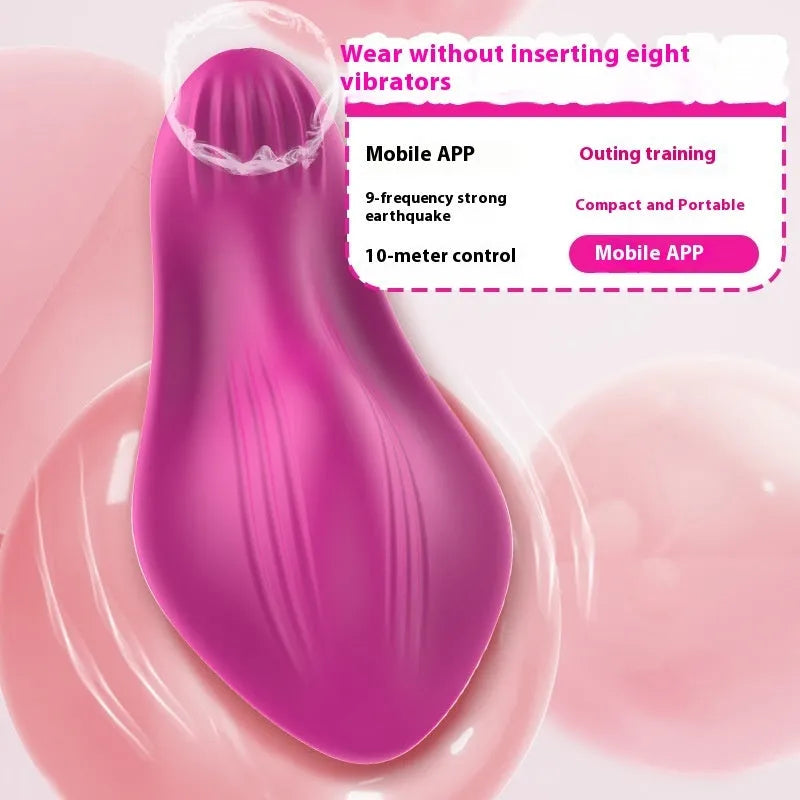 Rose red wearable female massager with smartphone APP remote control and USB charging