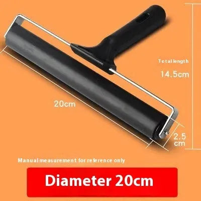 6cm black rubber paint roller with metal bracket for smooth and even paint coverage