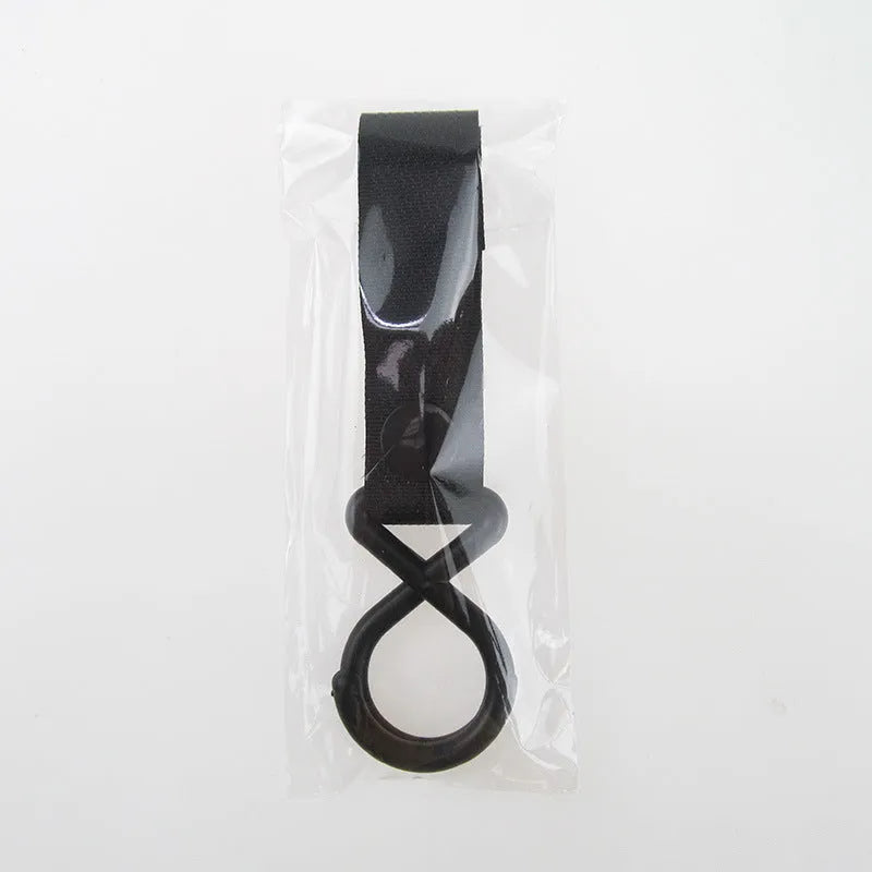 Nylon luggage velcro hook in assorted colours on a white background, showing the looped design and individual OPP pack.