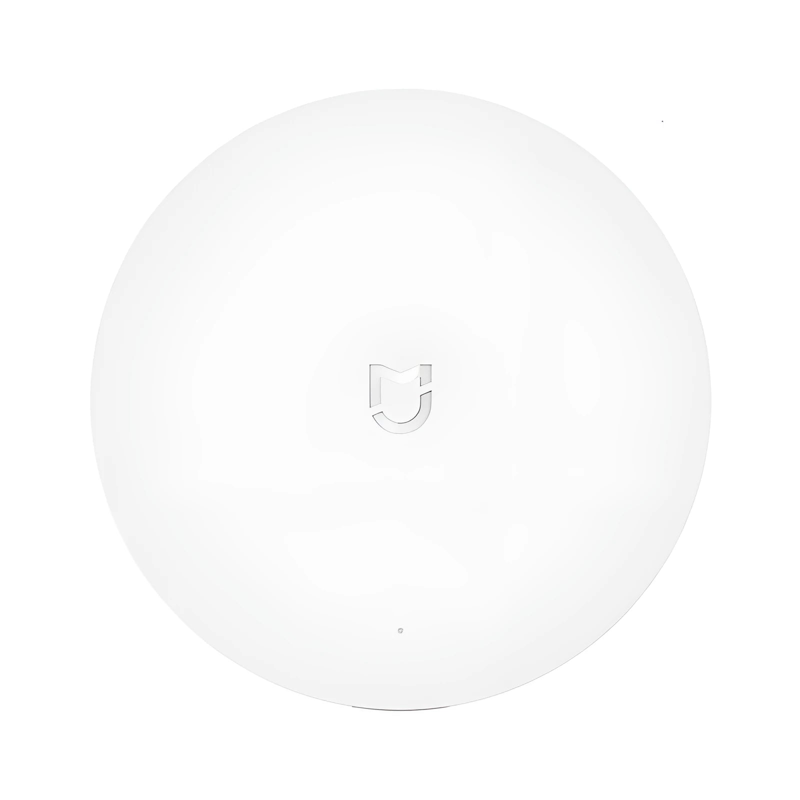 White circular Xiaomijia smart home gateway wall switch with UK plug for wireless device control