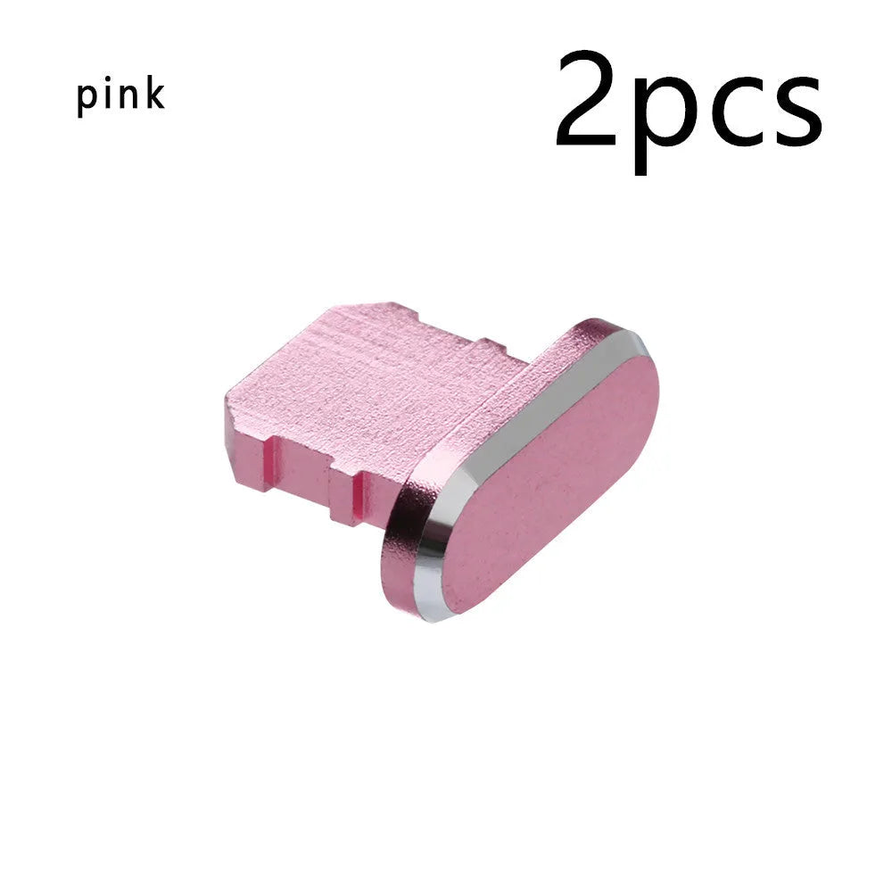 Aluminium alloy dust plug for iPhone charging port in multiple colour options.