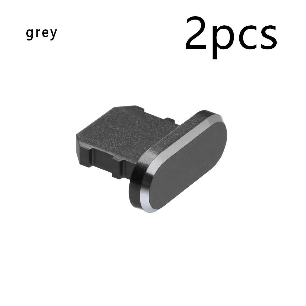 Aluminium alloy dust plug for iPhone charging port in multiple colour options.