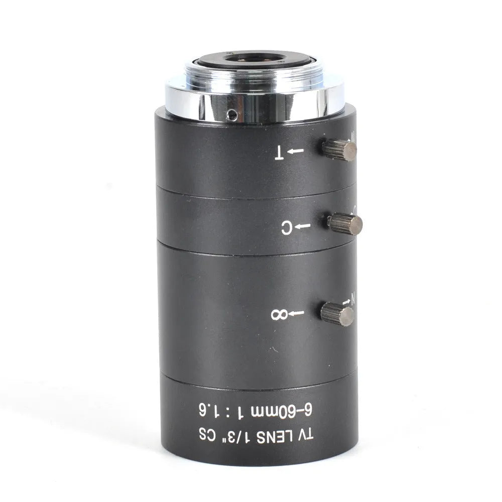 Black manual aperture 6-60mm CS mount camera lens for CCTV security cameras