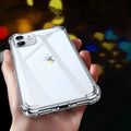 Transparent white TPU silicone shockproof case for iPhone showing clear design and protective edges