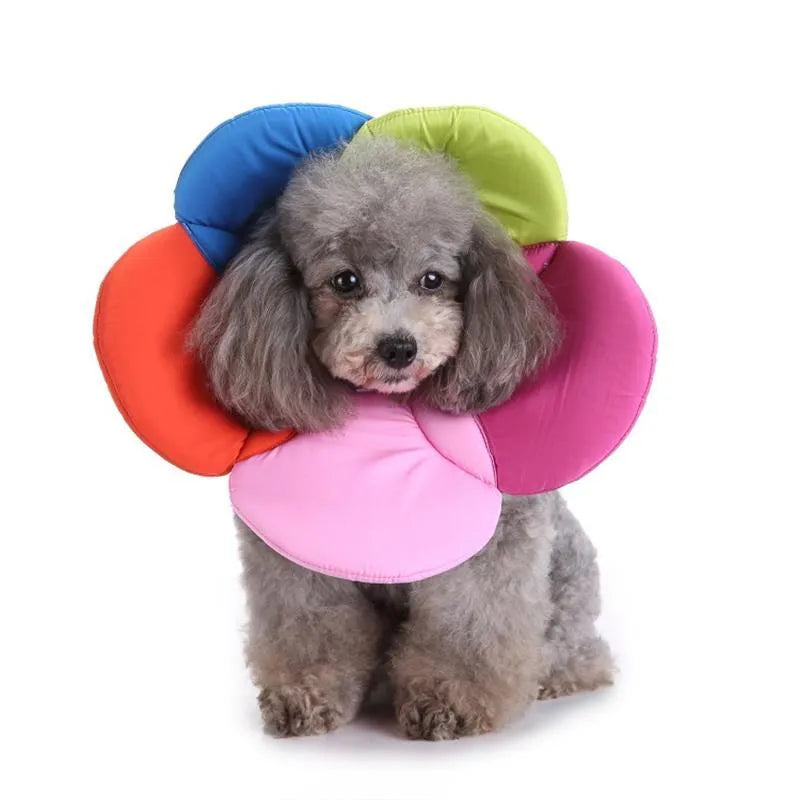 Soft fleece pet protection collar in grey with plush texture for dogs, cats, and small pets