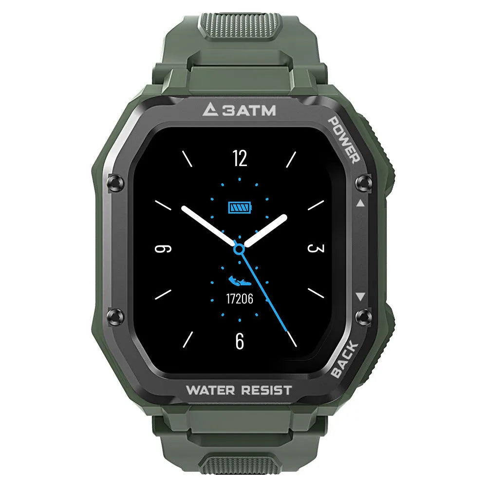 Outdoor sports smart watch with 1.69 inch screen showing sports tracking interface