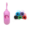 Roll of coloured dog waste disposal bags showing 22.5x30cm size and variety of colours
