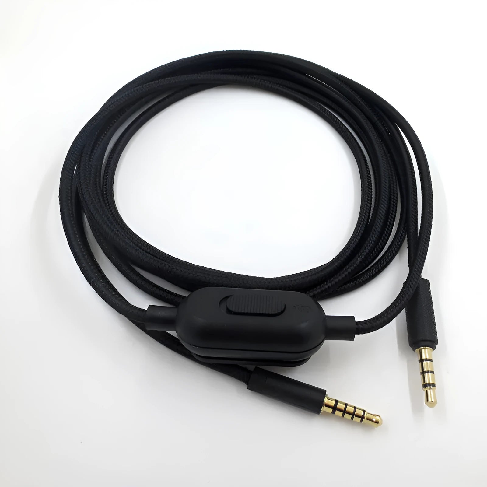 Black universal audio cable for game headsets with oxygen-free copper wire construction