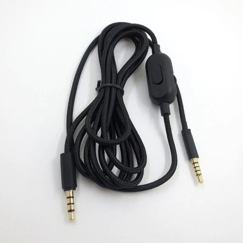 Black universal audio cable for game headsets with oxygen-free copper wire construction