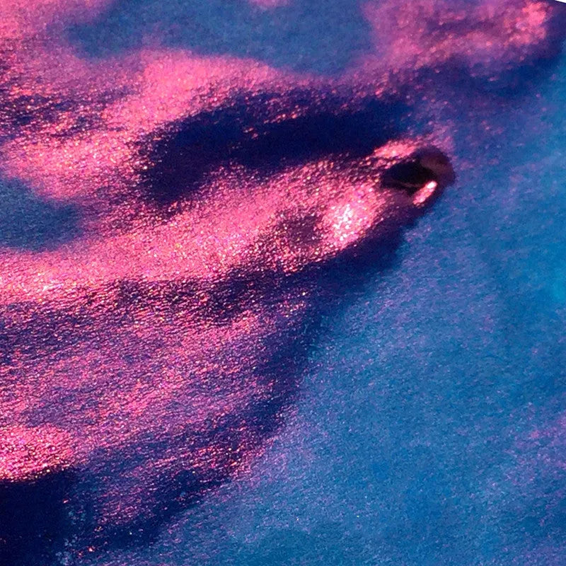Strong sheen gradient fountain pen ink with gold powder effect in red tide and truffle colours