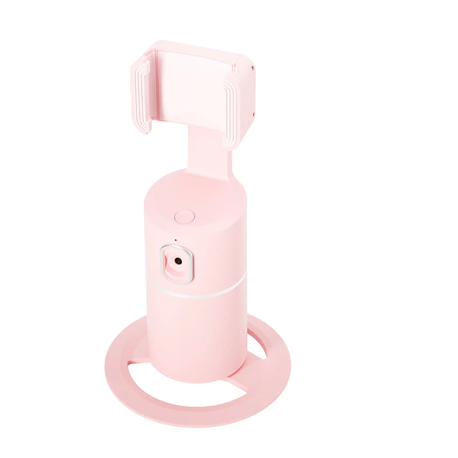 Smartphone tracking gimbal stabiliser with clip installation in black, pink or white colours