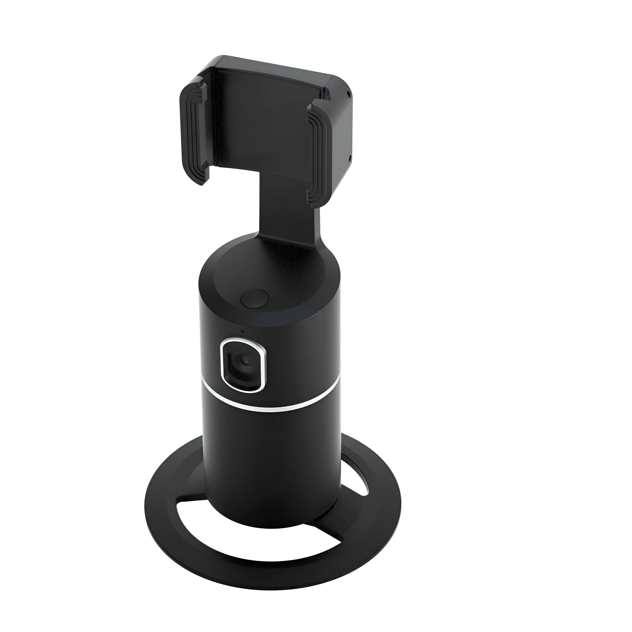 Smartphone tracking gimbal stabiliser with clip installation in black, pink or white colours