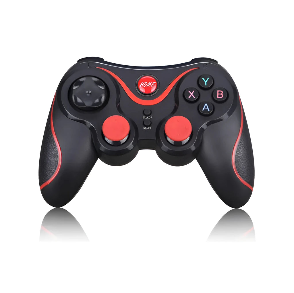 Black wireless Bluetooth game controller for mobile phones and tablets