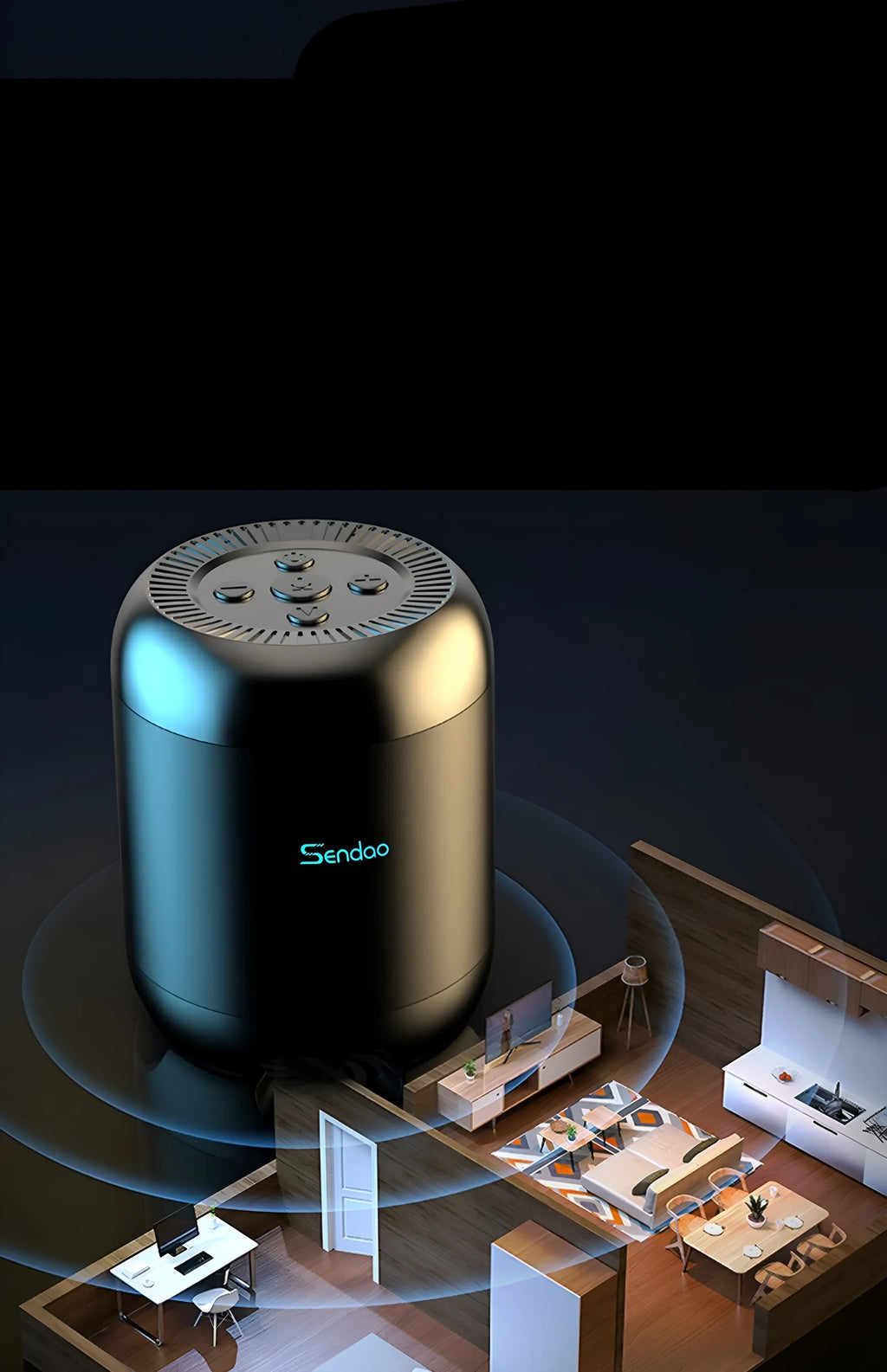 Compact black or white wireless Bluetooth speaker with card reader slot and USB port