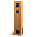 Rectangular bamboo wall clock in wood colour, 37 cm wide, single sided with number display
