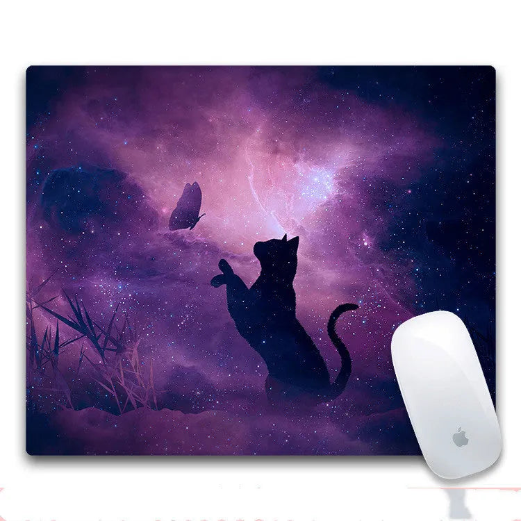 Custom rubber and cloth mouse pad with eight pattern options measuring 240mm by 200mm