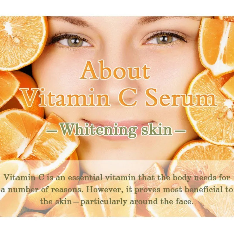 10ml bottle of Vitamin C and Hyaluronic Acid facial serum for brightening and anti-aging