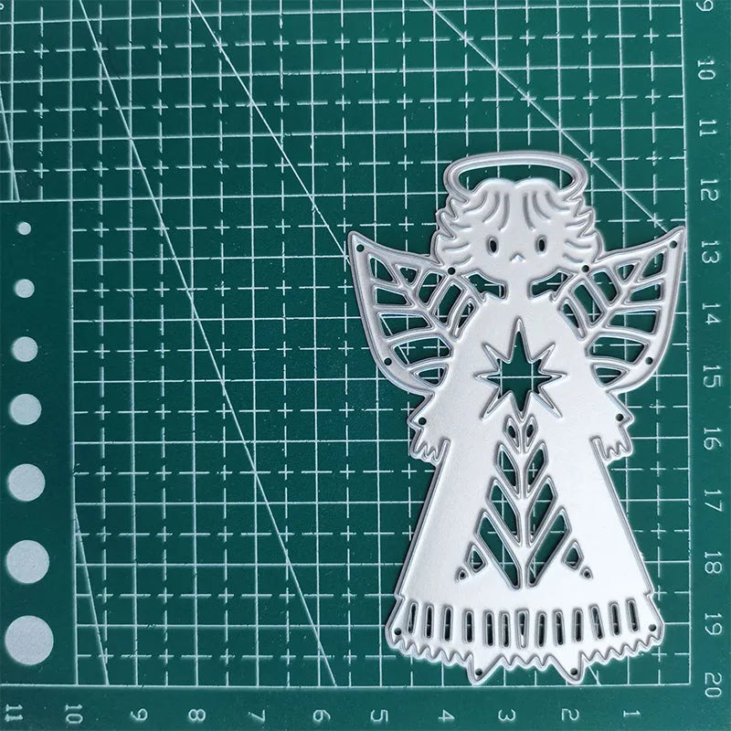 White carbon steel knife mould with angel character design for card embossing decoration