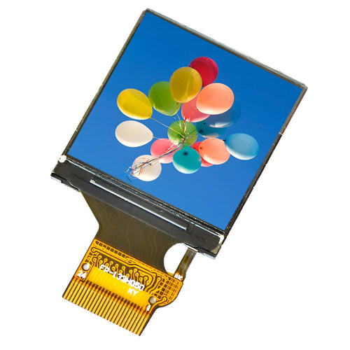 1.3-inch square IPS LCD colour display module with 240x240 resolution and 18-pin connector.
