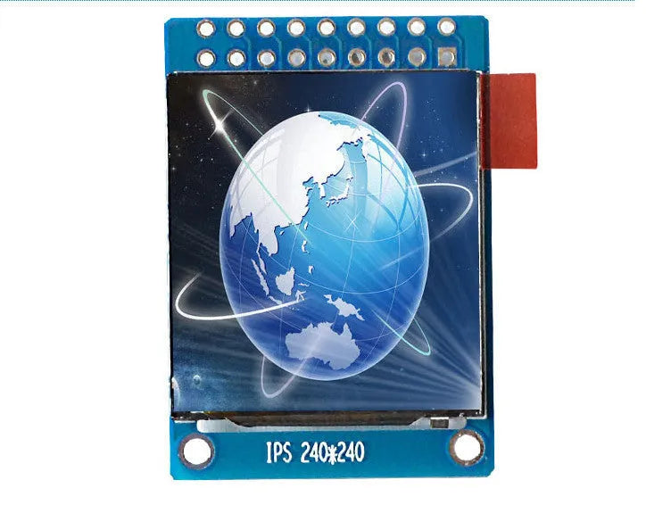 1.3-inch square IPS LCD colour display module with 240x240 resolution and 18-pin connector.