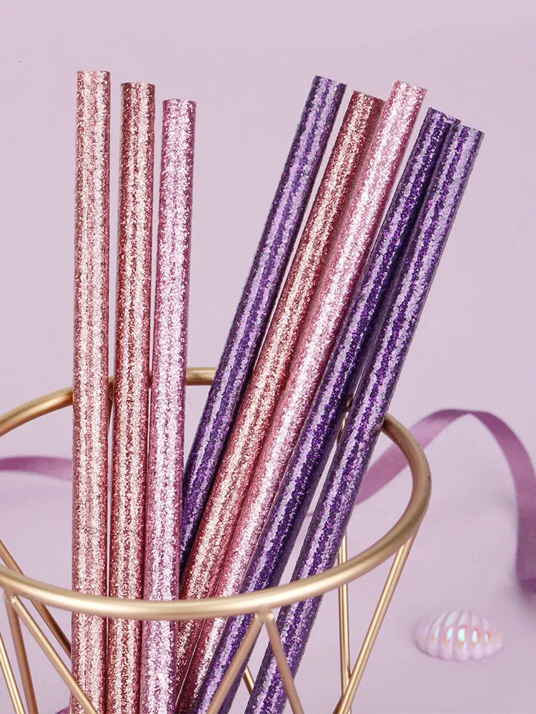 Mixed colour HB pencil pack with purple glitter and pale pink options in display box