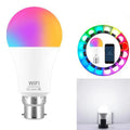 15W WiFi smart LED bulb with E27 and B22 fittings for RGB colour and white light