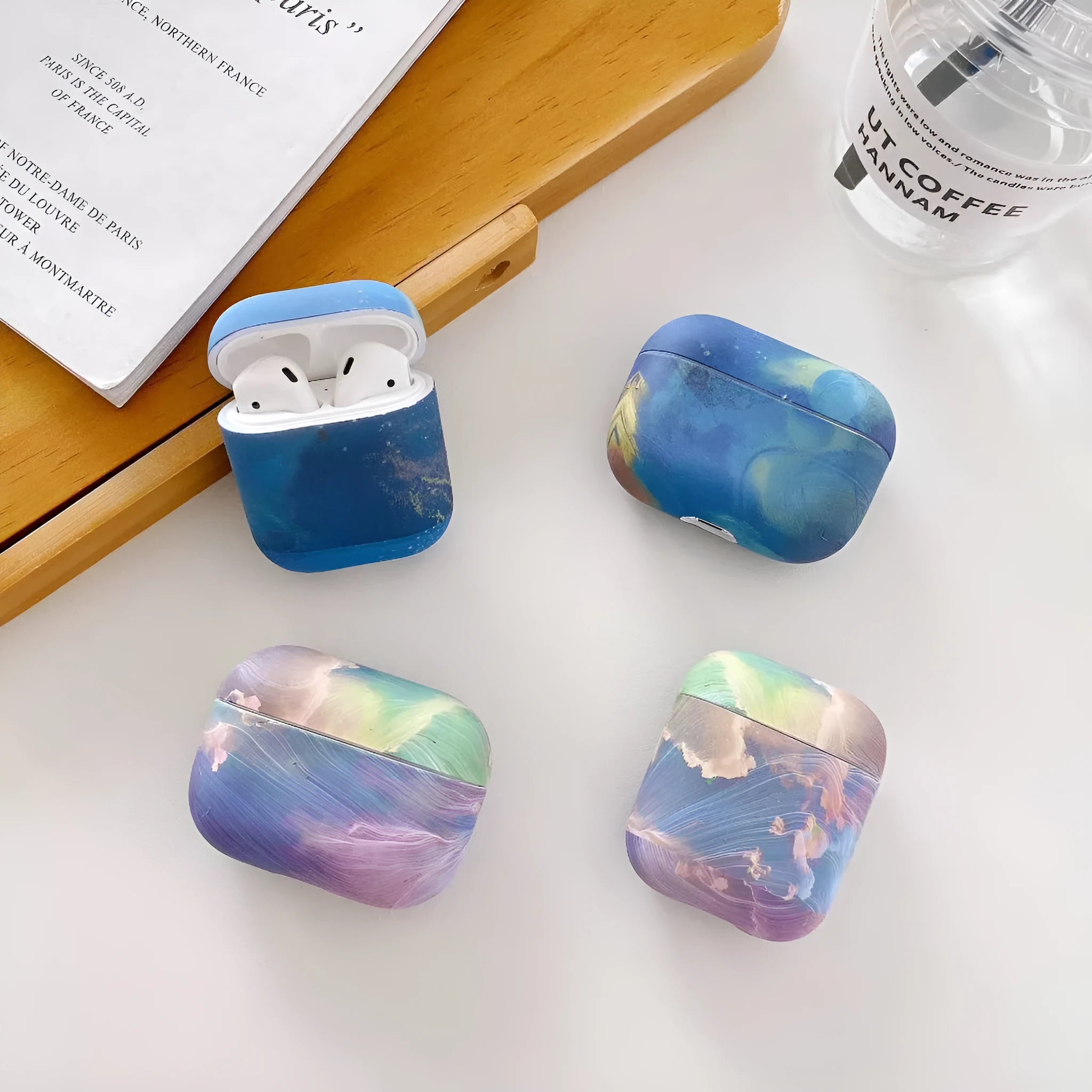 Pink watercolour design hard plastic protective sleeve for Apple AirPods Pro case