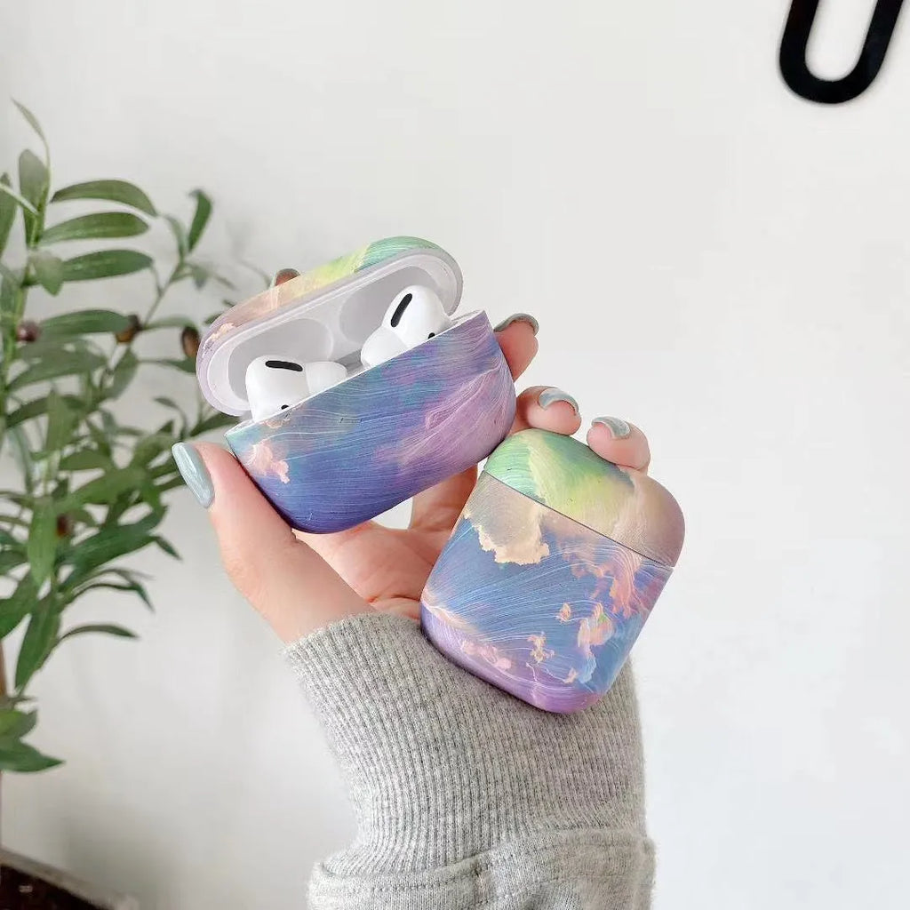 Pink watercolour design hard plastic protective sleeve for Apple AirPods Pro case