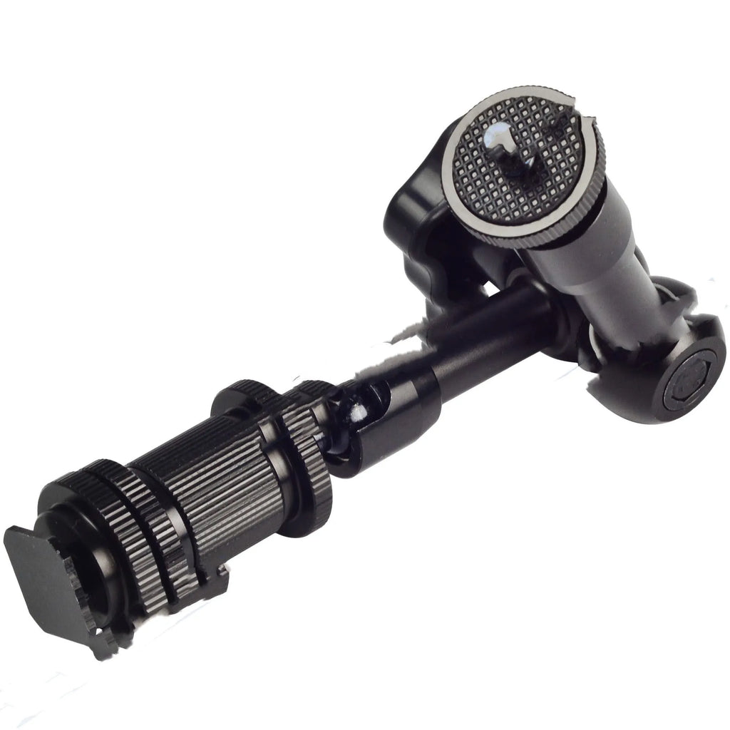 Black MENGS 7-inch all-metal magic friction articulating arm for DSLR camera with hot shoe mount