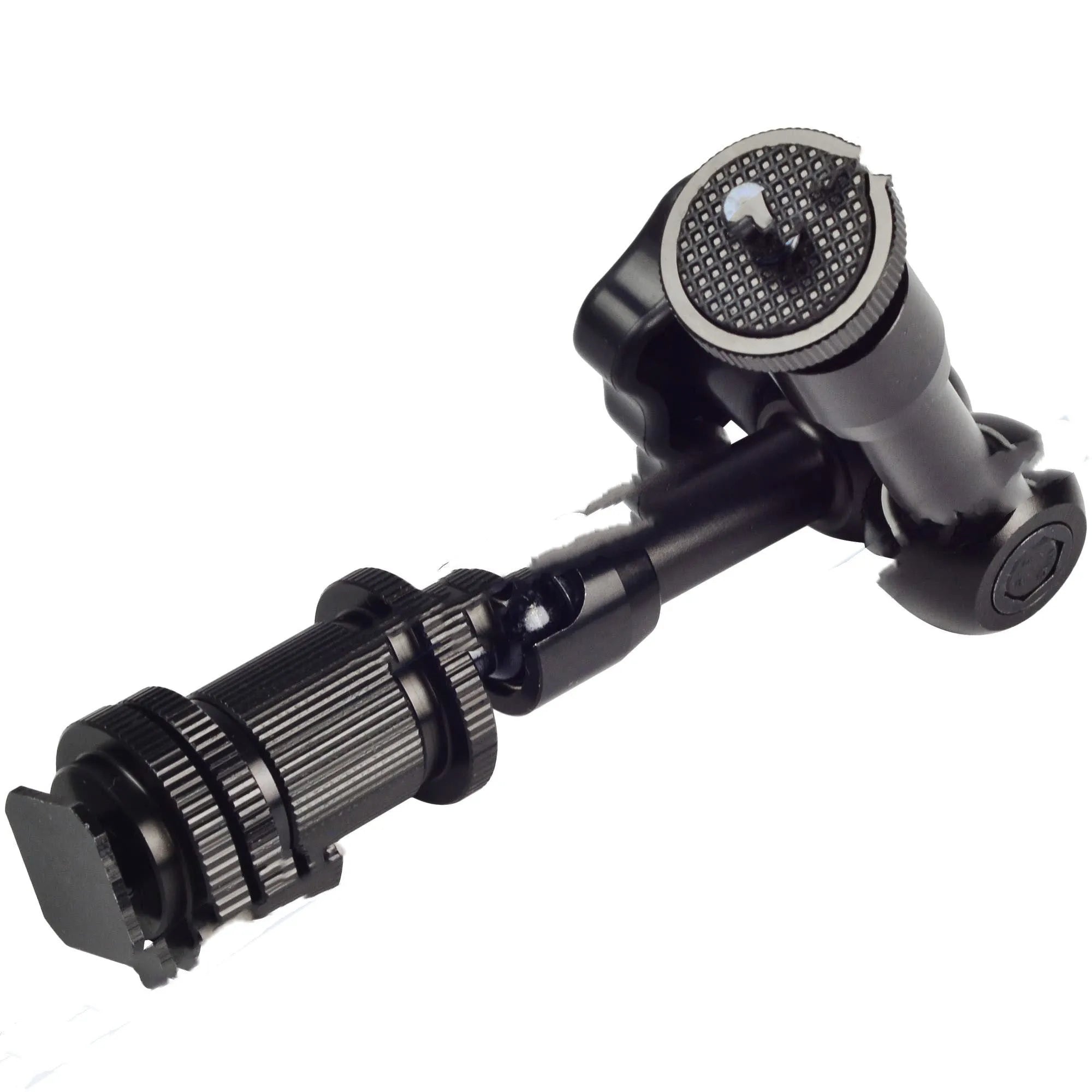 Black MENGS 7-inch all-metal magic friction articulating arm for DSLR camera with hot shoe mount