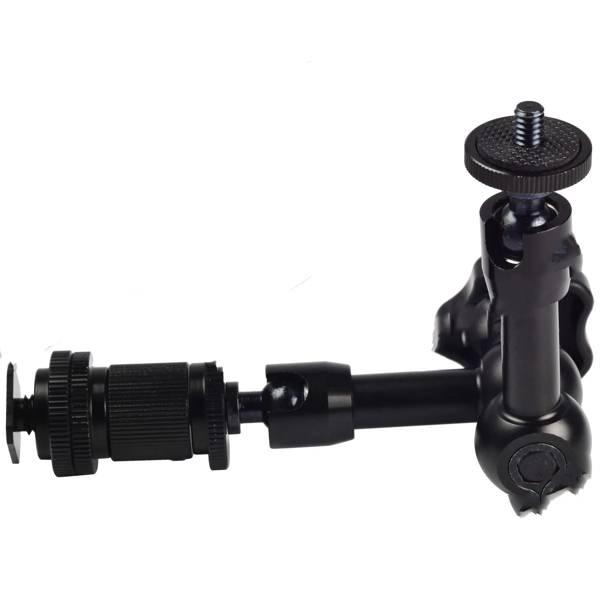Black MENGS 7-inch all-metal magic friction articulating arm for DSLR camera with hot shoe mount