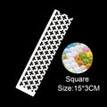 Stainless steel diamond painting grid ruler measuring 15cm by 3cm with a choice of square or round drill grids.