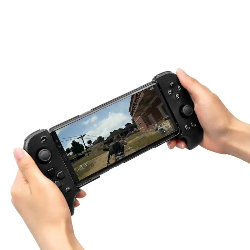 Cytec wireless Bluetooth telescopic mobile game controller in black holding a smartphone