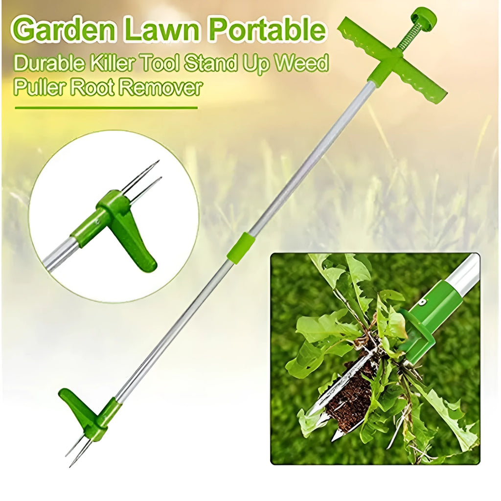 Aluminium garden weeder tool with 50cm length for manual weed removal in gardening