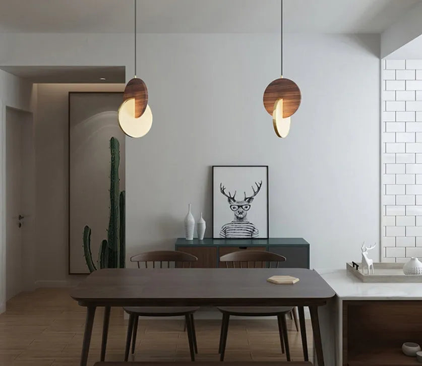 Long-line modern walnut solid wood wall chandelier with a carved finish.