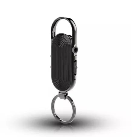 Black zinc alloy portable digital voice recorder with voice control and encryption features