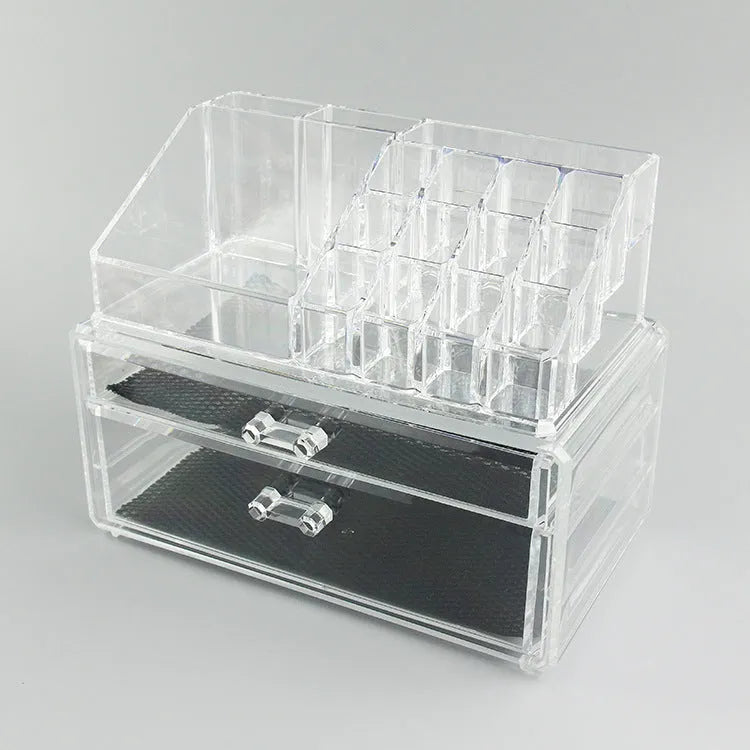 Transparent acrylic foldable storage box with 18L capacity for makeup organisation
