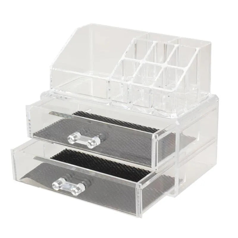 Transparent acrylic foldable storage box with 18L capacity for makeup organisation