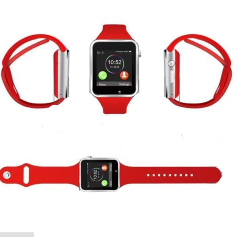 A1 Smart Watch for Android with phone call functionality, GSM SIM support, and camera in multiple colour options