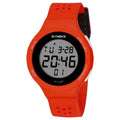 Thin men's LED digital sports watch showing numeric display, shown in multiple colour options.