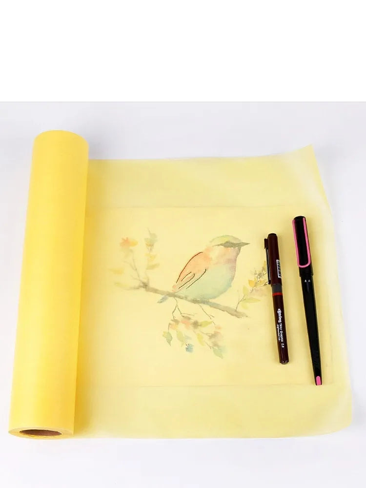 Aikale Sketch Scroll paper roll for drawing, available in white or yellow, showing 12-inch and 18-inch width options.