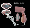 Sokany pink handheld steam ironing brush with power cord and EU plug