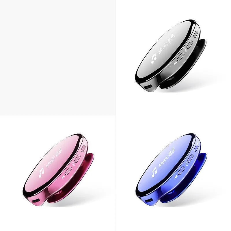 Bluetooth MP4 music player in black, blue, or rose gold with OLED screen