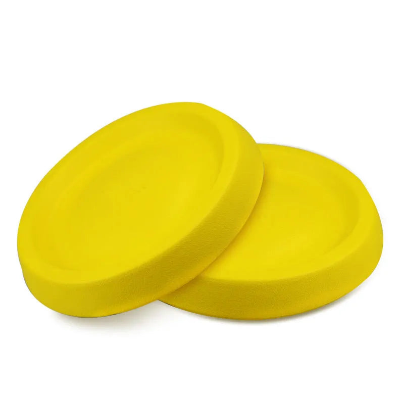 Yellow EVA plastic dog throwing toy weighing 70g for training and bonding activities