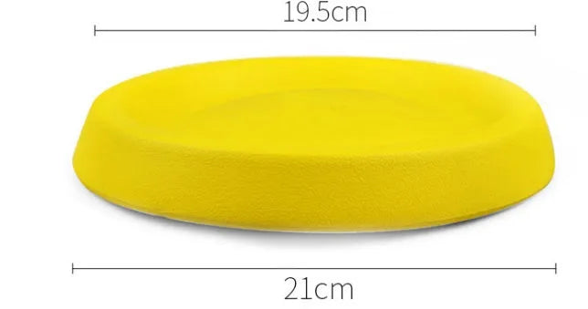 Yellow EVA plastic dog throwing toy weighing 70g for training and bonding activities