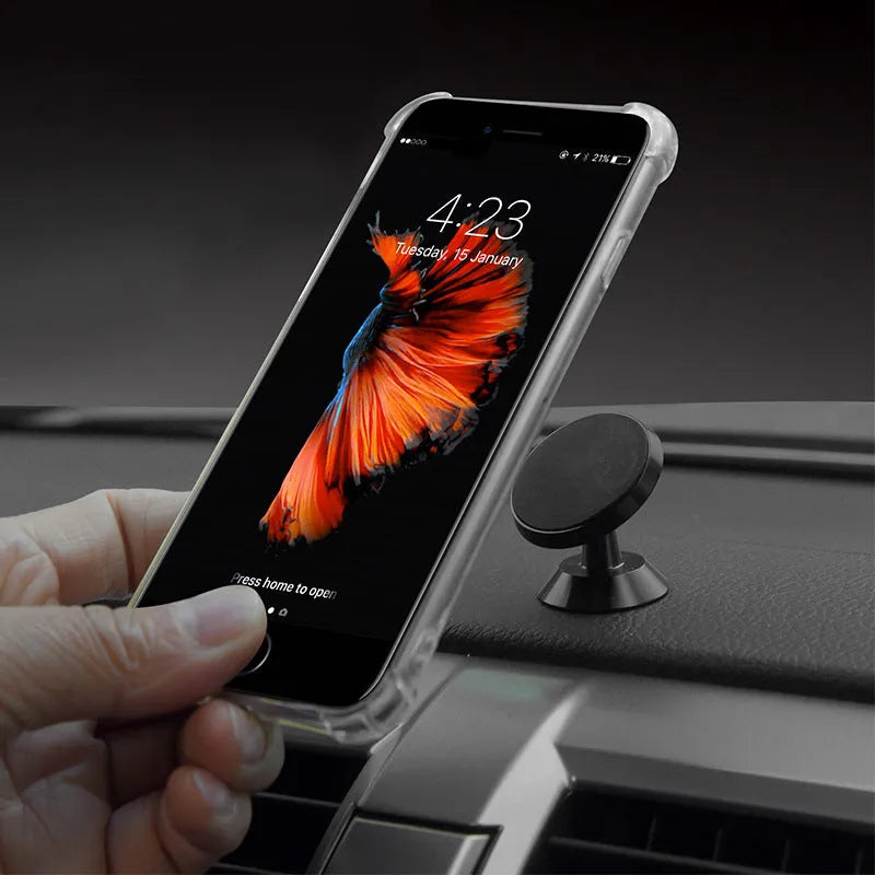Universal magnetic car phone holder, 35.5mm x 40mm, in black, silver or local gold