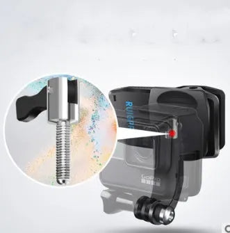 360-degree rotating backpack clip for GoPro action cameras with ABS and aluminium alloy construction
