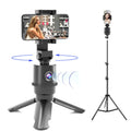 360-degree rotating AI tracking smartphone bracket on a desk for hands-free filming.